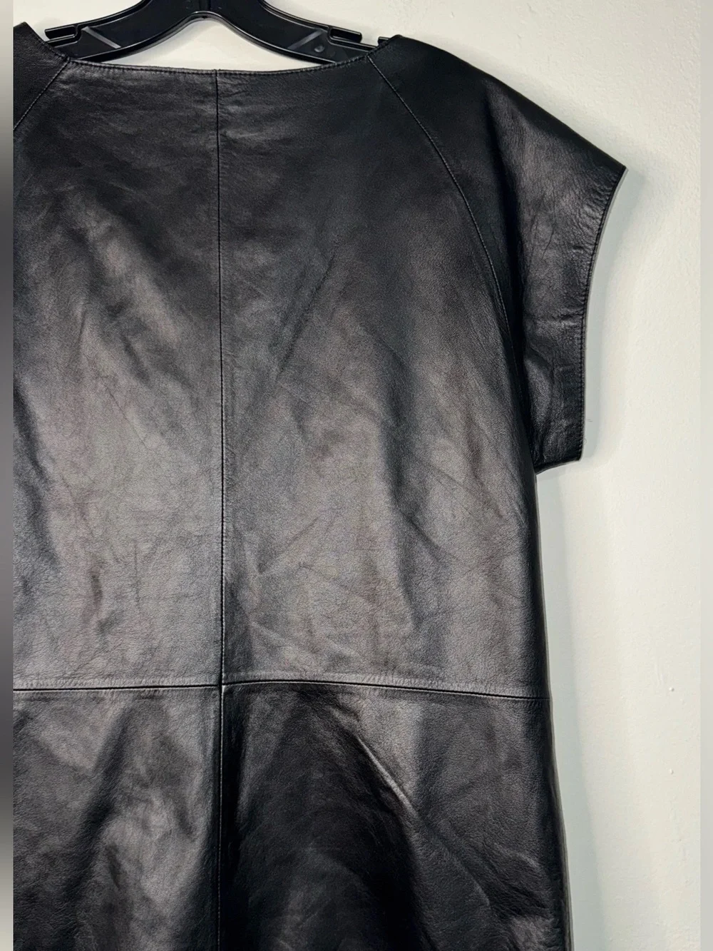 Tory Burch Black Leather Top with Gold Stud Accents